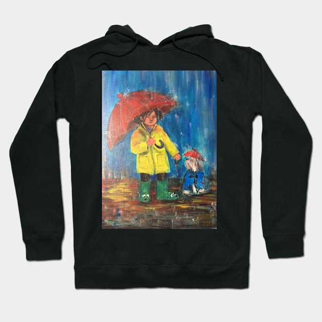 Red umbrellas Hoodie by JedethDT